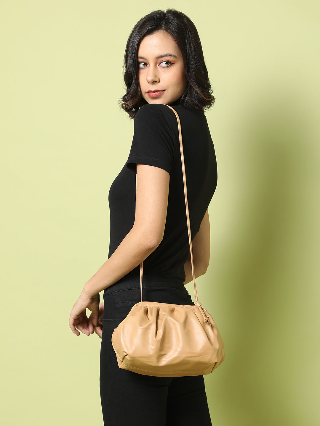 Warm-Hued Tan Brown Cross Body Bag