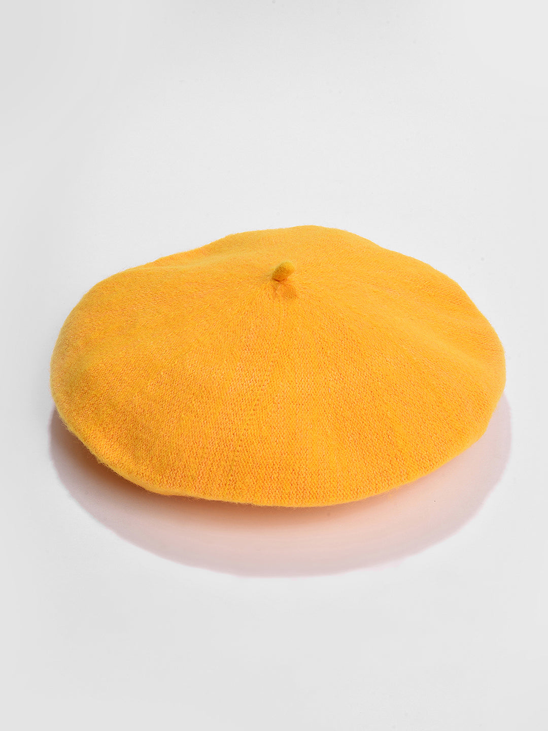 Mustard Solid Vintage French Beret Hat