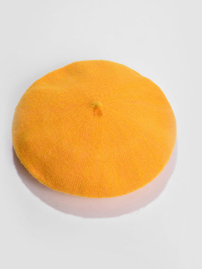 Mustard Solid Vintage French Beret Hat