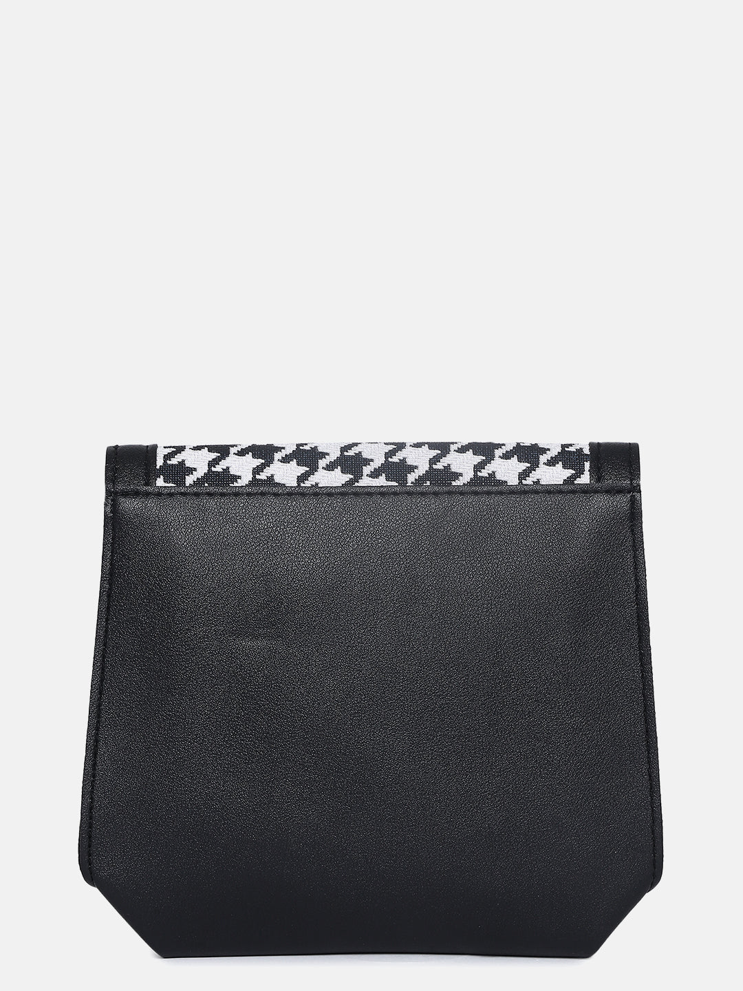 Houndstooth Weave Black & White Cross Body Bag