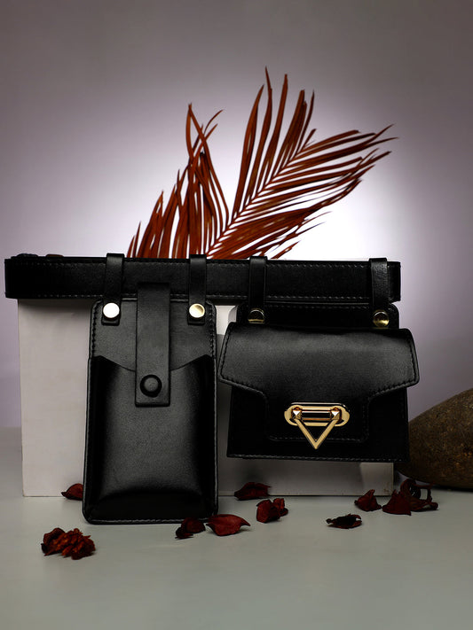 On-The-Go Glamour Black Belt Bag
