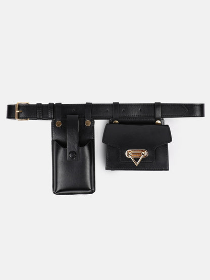 On-The-Go Glamour Black Belt Bag