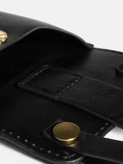 On-The-Go Glamour Black Belt Bag