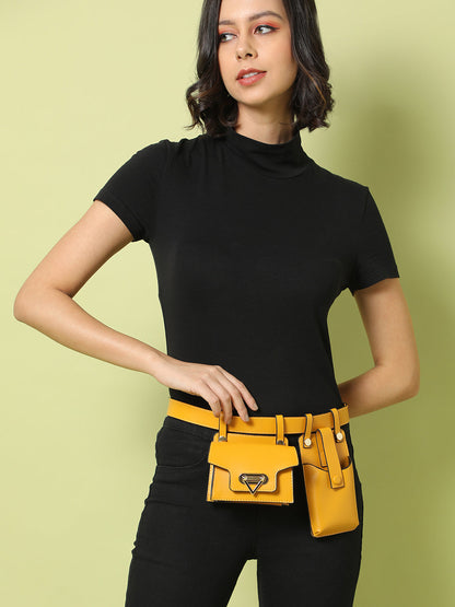 On-The-Go Glamour Yellow Belt Bag