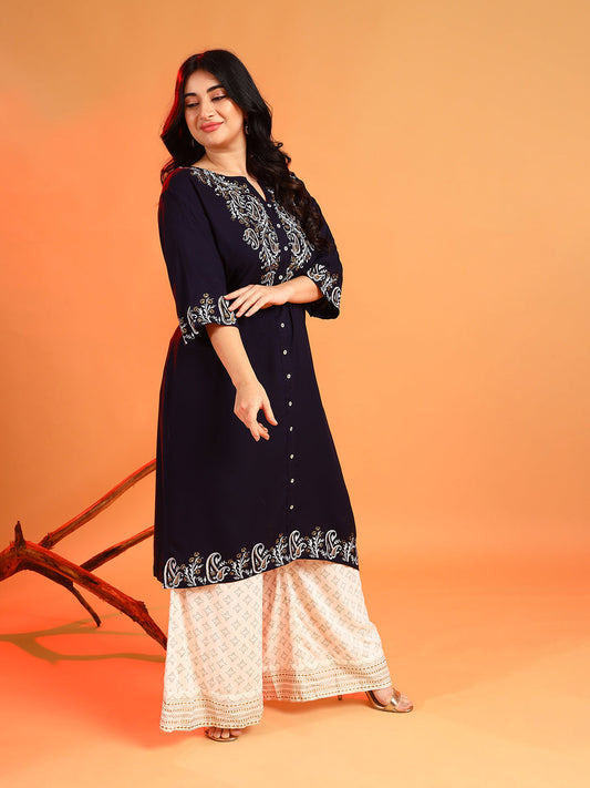 Paisley Print Straight Kurta Set