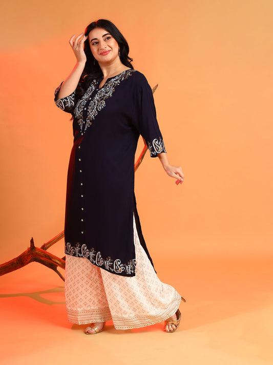 Paisley Print Straight Kurta Set