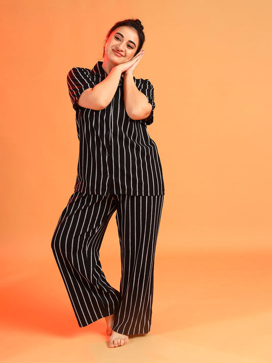 Striped Design Night Suit