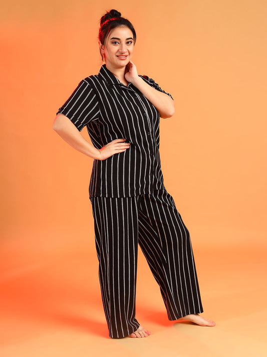 Striped Design Night Suit