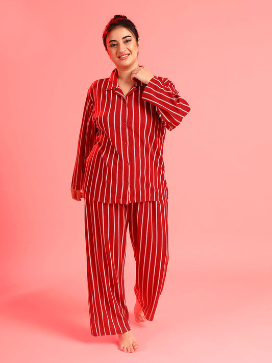 Striped Design Night Suit