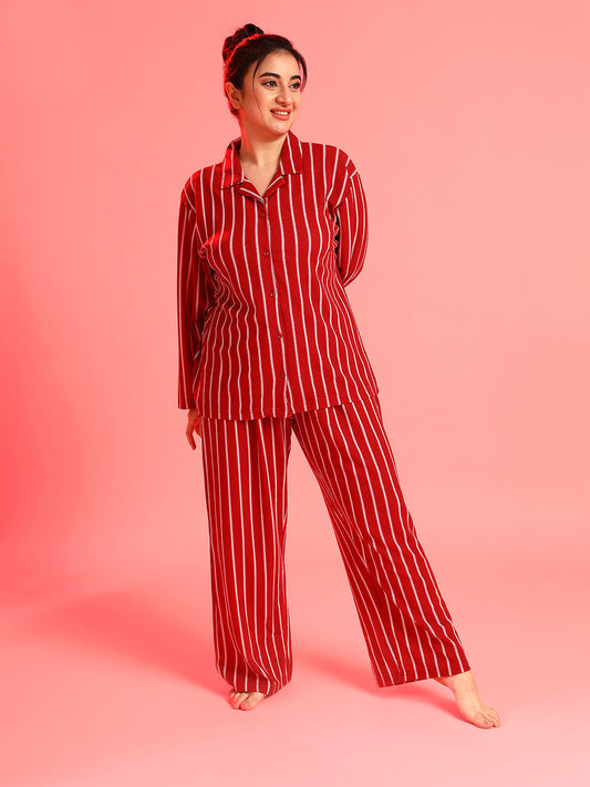 Striped Design Night Suit