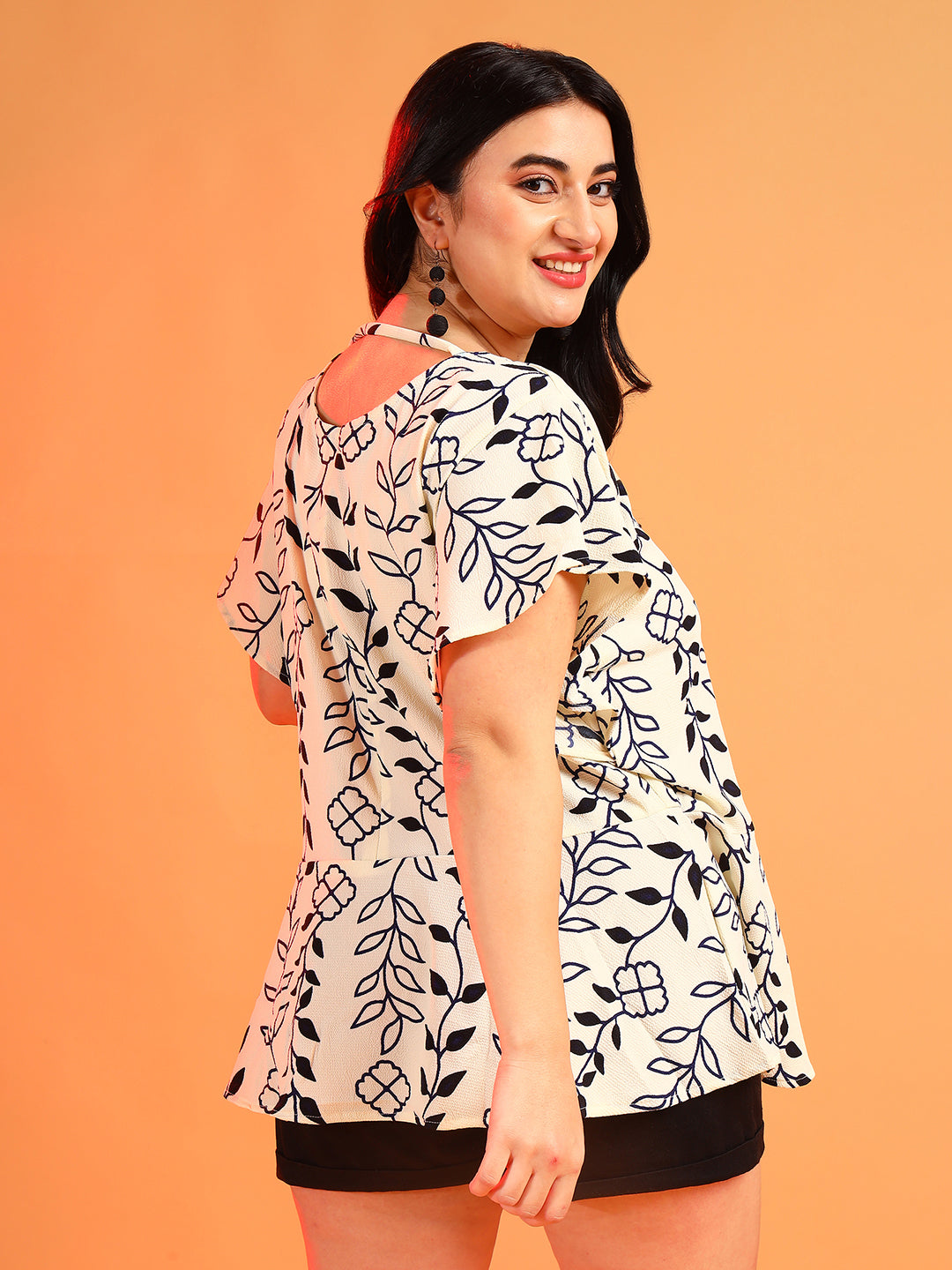 PLUS SIZE WOMEN FLORAL TOP