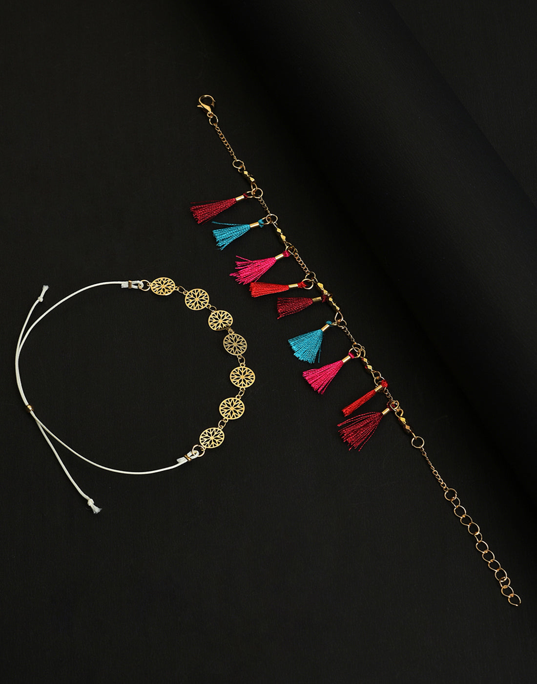 Pack of 2 Silver Plated Designer Anklet