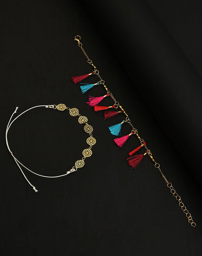 Pack of 2 Silver Plated Designer Anklet