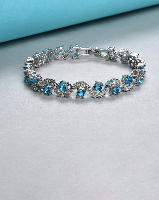 Silver Plated Designer Stone Bracelet