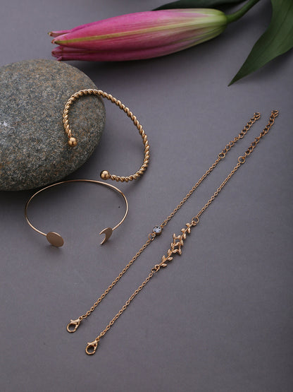 Pack of 4 Gold Plated Designer Bracelet