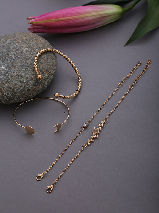 Pack of 4 Gold Plated Designer Bracelet