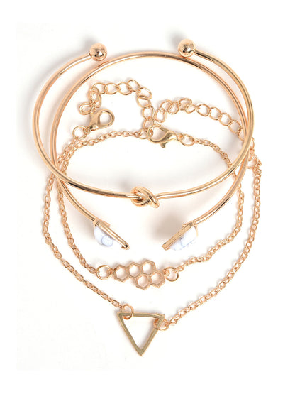 Pack of 4 Gold Plated Designer Bracelet