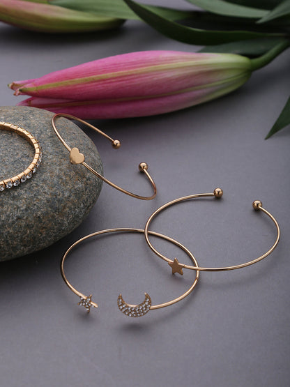 Pack of 4 Gold Plated Designer Bracelet