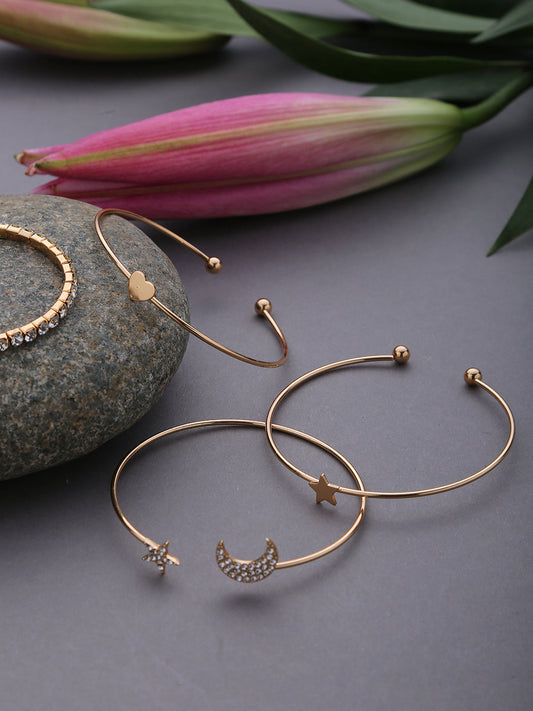 Pack of 4 Gold Plated Designer Bracelet