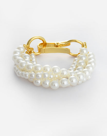 Gold Plated Beaded Pearl Bracelet