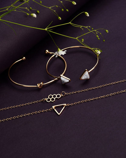 Pack of 4 Gold Plated Designer Bracelet