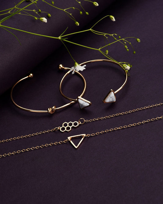 Pack of 4 Gold Plated Designer Bracelet