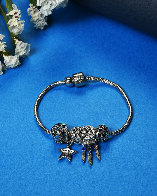 Silver Plated Designer Stone Bracelet