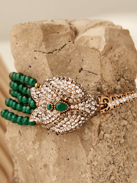 Gold Plated Designer Stone Bracelet