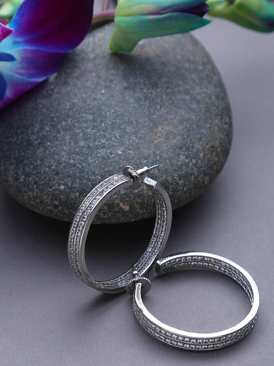 Silver-Plated Circular Earrings