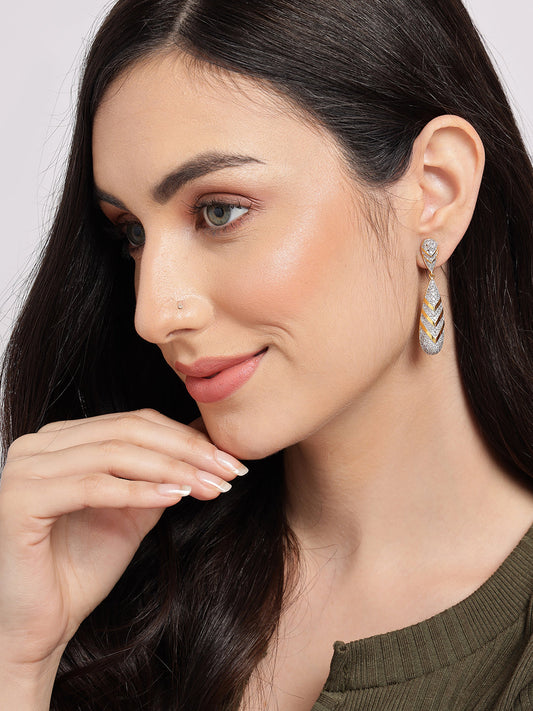 Gold Plated Designer Drop Earrings
