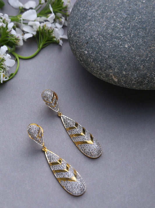 Gold Plated Designer Drop Earrings