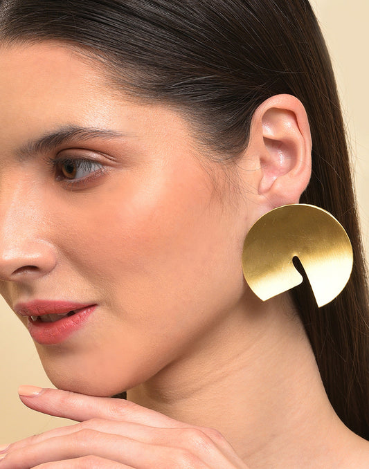 Gold Plated Designer Geometric Studs