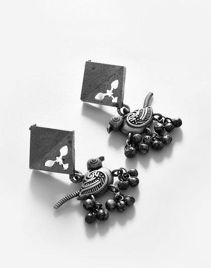 Silver Plated Designer Drop Earring