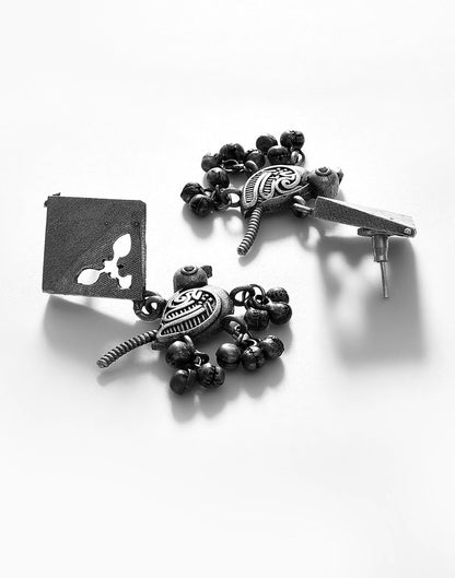 Silver Plated Designer Drop Earring