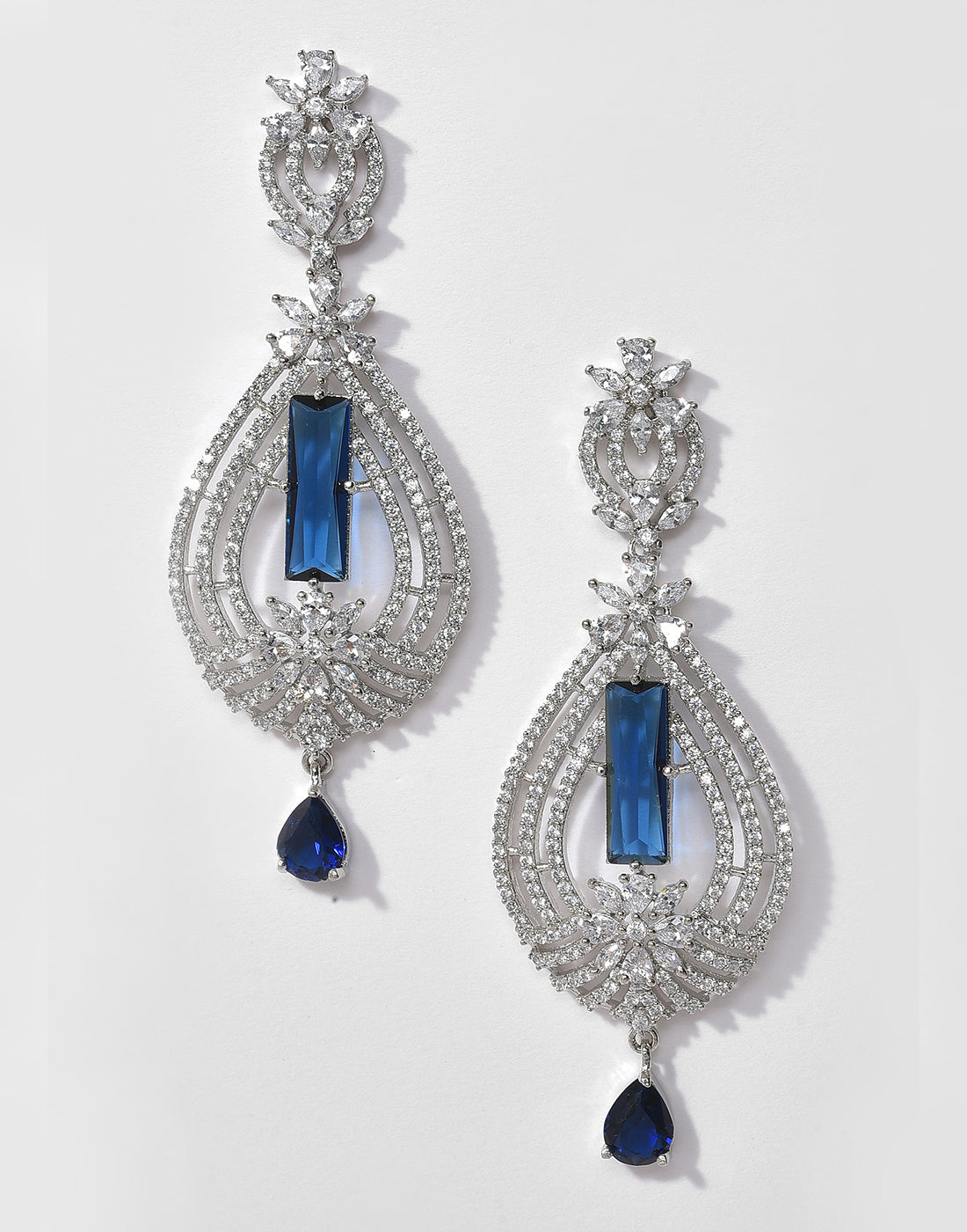 American Diamond Silver Plated Earring