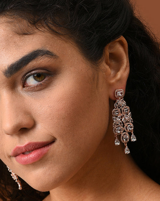 Silver Plated Designer Drop Earring