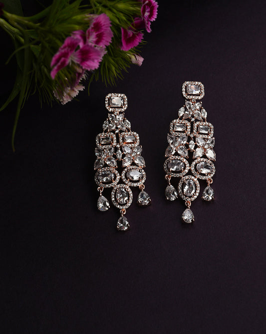 Silver Plated Designer Drop Earring