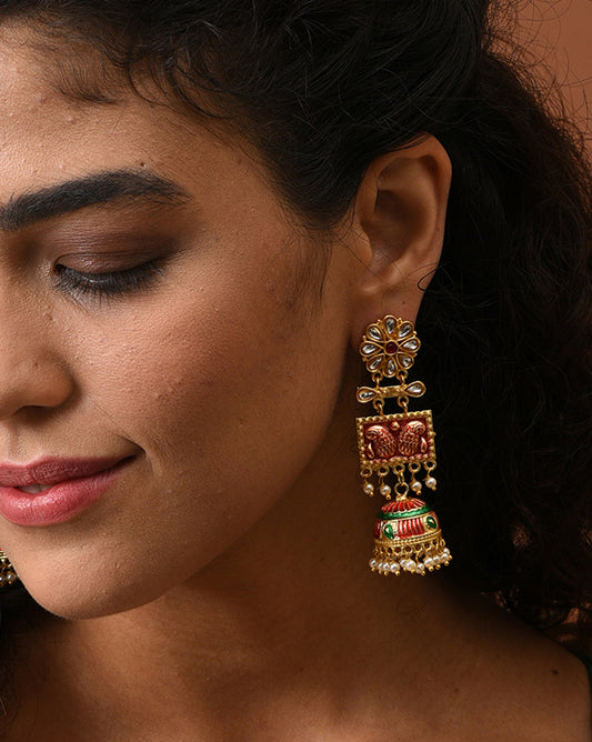 Gold Plated Designer Jhumkas