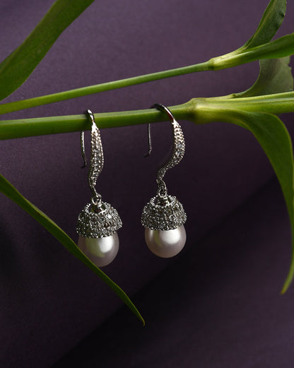 Silver Plated Designer Drop Earring