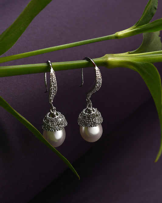 Silver Plated Designer Drop Earring