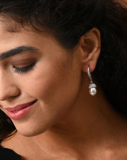 Silver Plated Designer Drop Earring