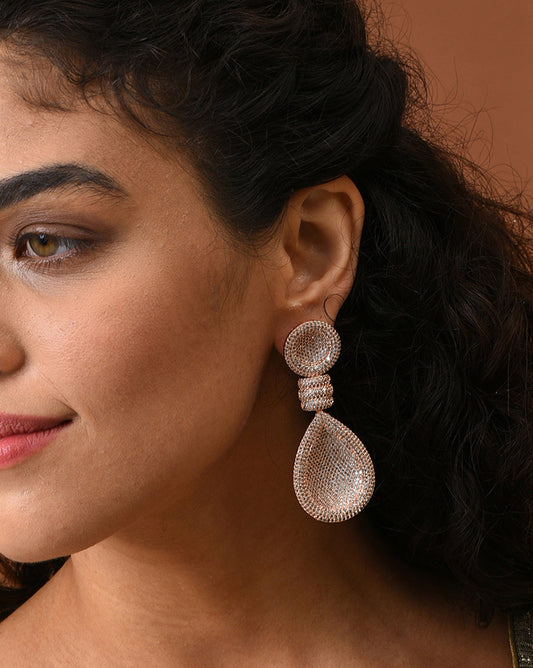 Silver Plated Designer Drop Earring