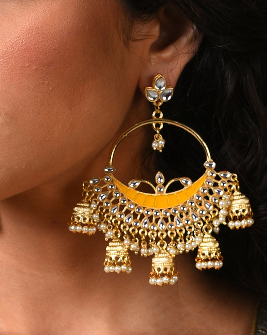 Women Yellow Chaandbali