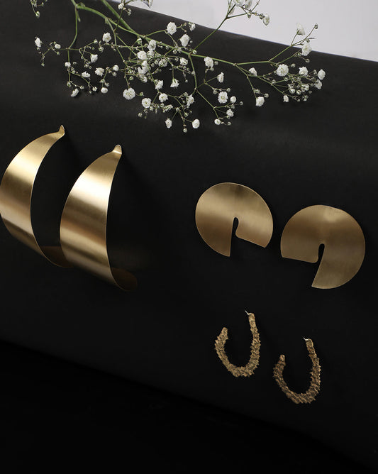 Pack of 3 Gold Plated Designer Hoop Earrings