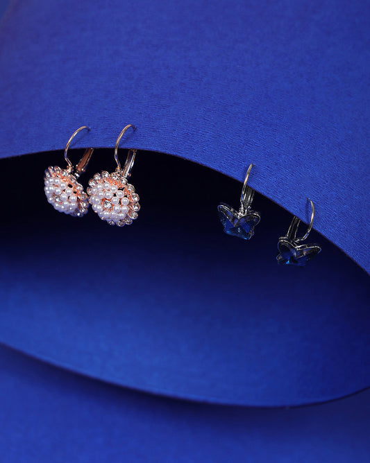 Pack of 2 Gold Plated Designer Hoop Earrings