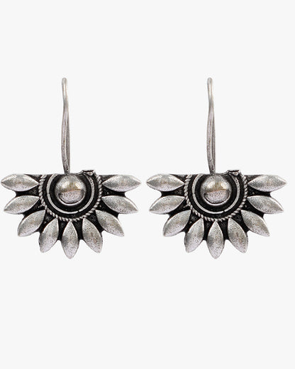 Pack of 2 Crescent Shaped Silver-Plated Drop Earrings