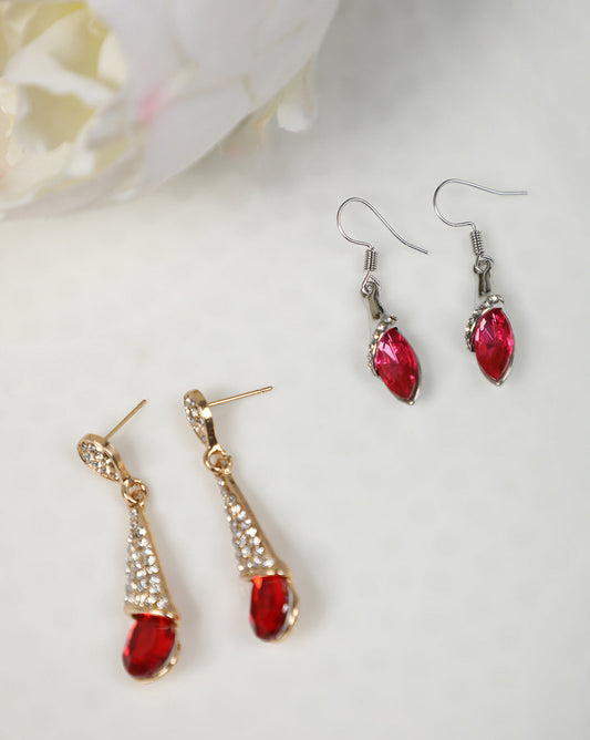 Pack of 2 Gold Plated Desinger Party Earrings