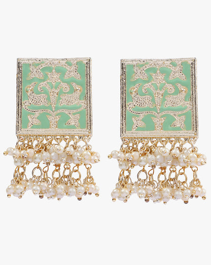 Pack of 3 Meenakari Pearl Laheriya Studs