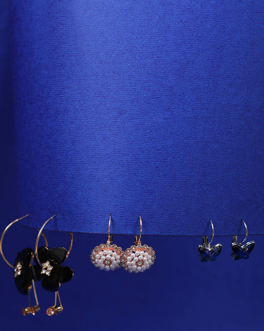 Pack of 3 Gold Plated Designer Drop Earring