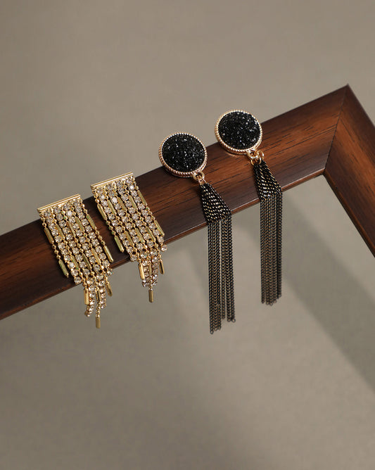 Pack of 2 Gold Plated Designer Drop Earring
